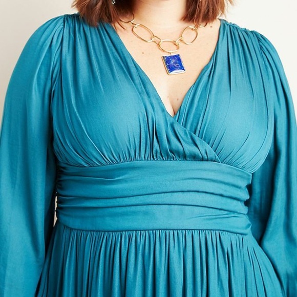 Anthropologie Gwendolyn Teal Maxi Dress NWT Size 14 - Picture 5 of 15